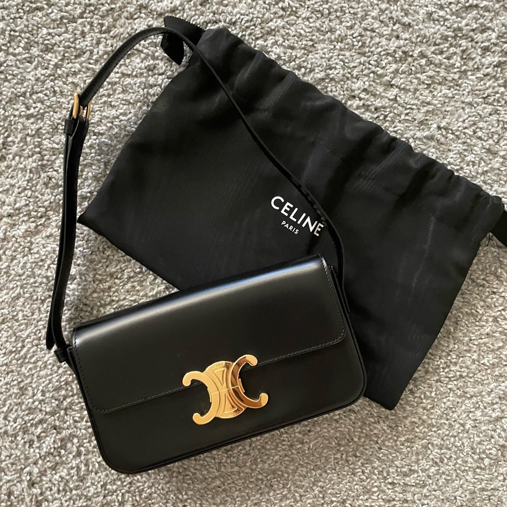 Celine Triomphe Shiny Calfskin Shoulder bag
